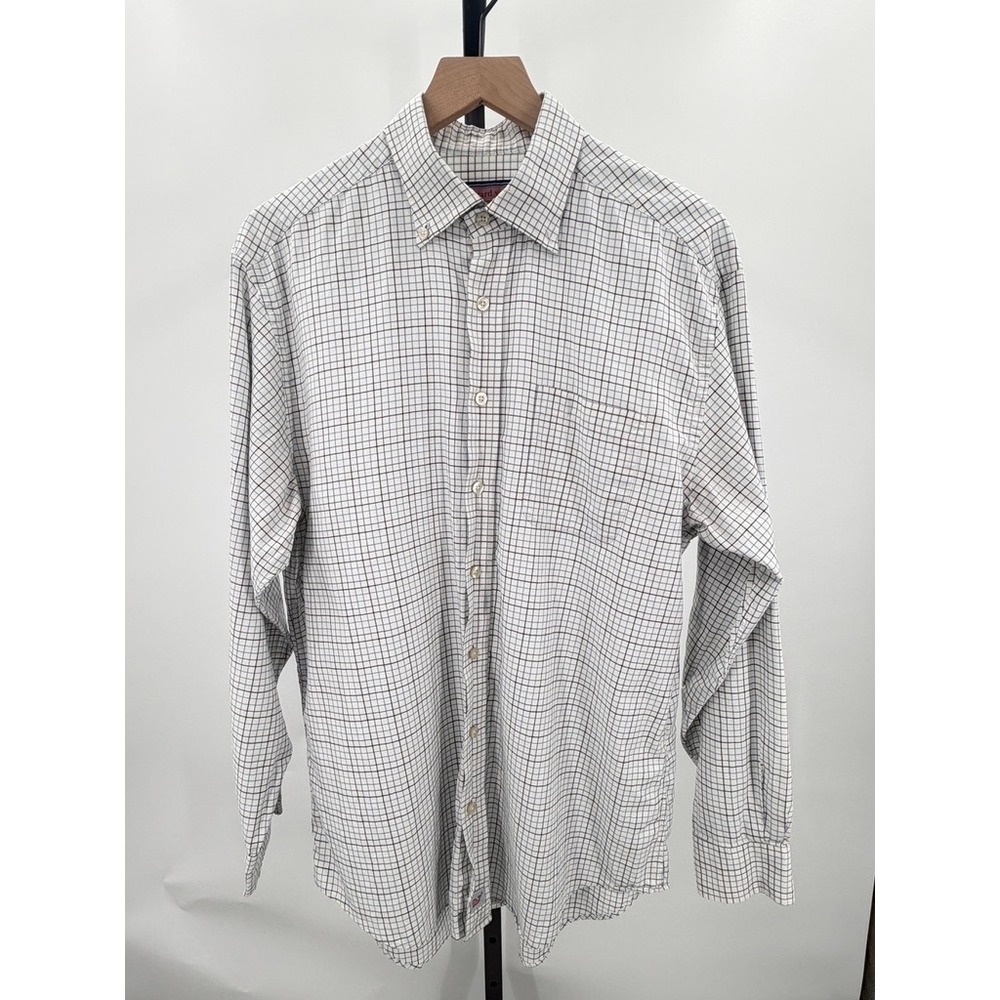 Vineyard Vines Murray Shirt Mens Medium Windowpane Check Cotton Button Up Preppy